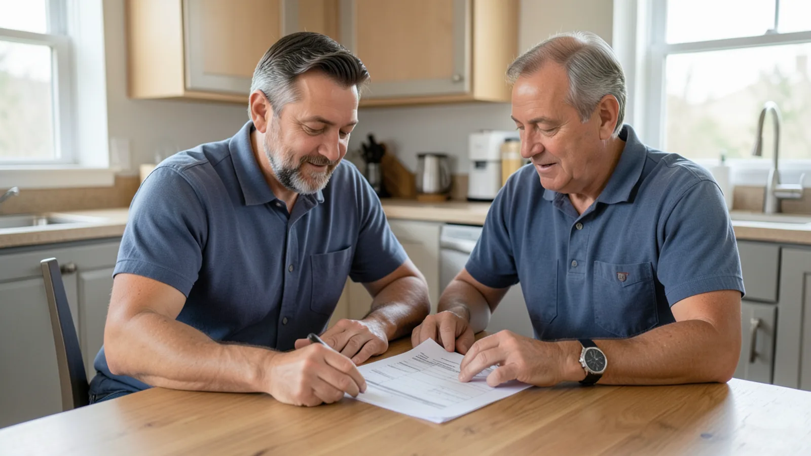 Homeowner reviewing written pest control estimate document in Midlothian