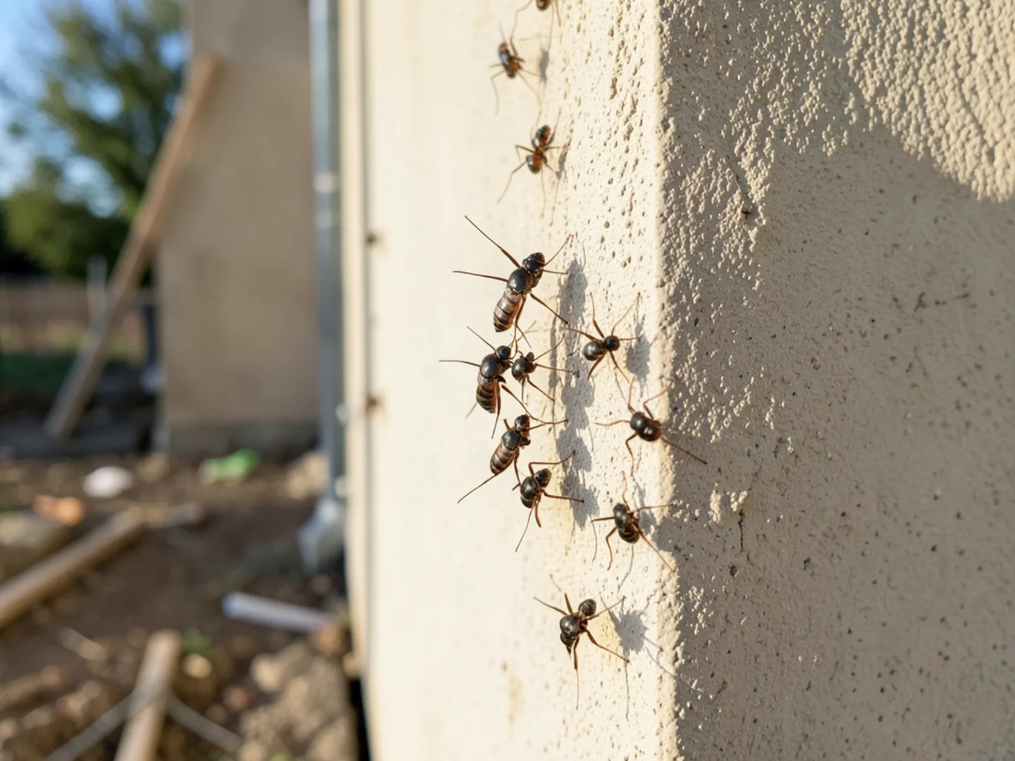 Exterior foundation inspection for overwintering boxelder bugs and beetles