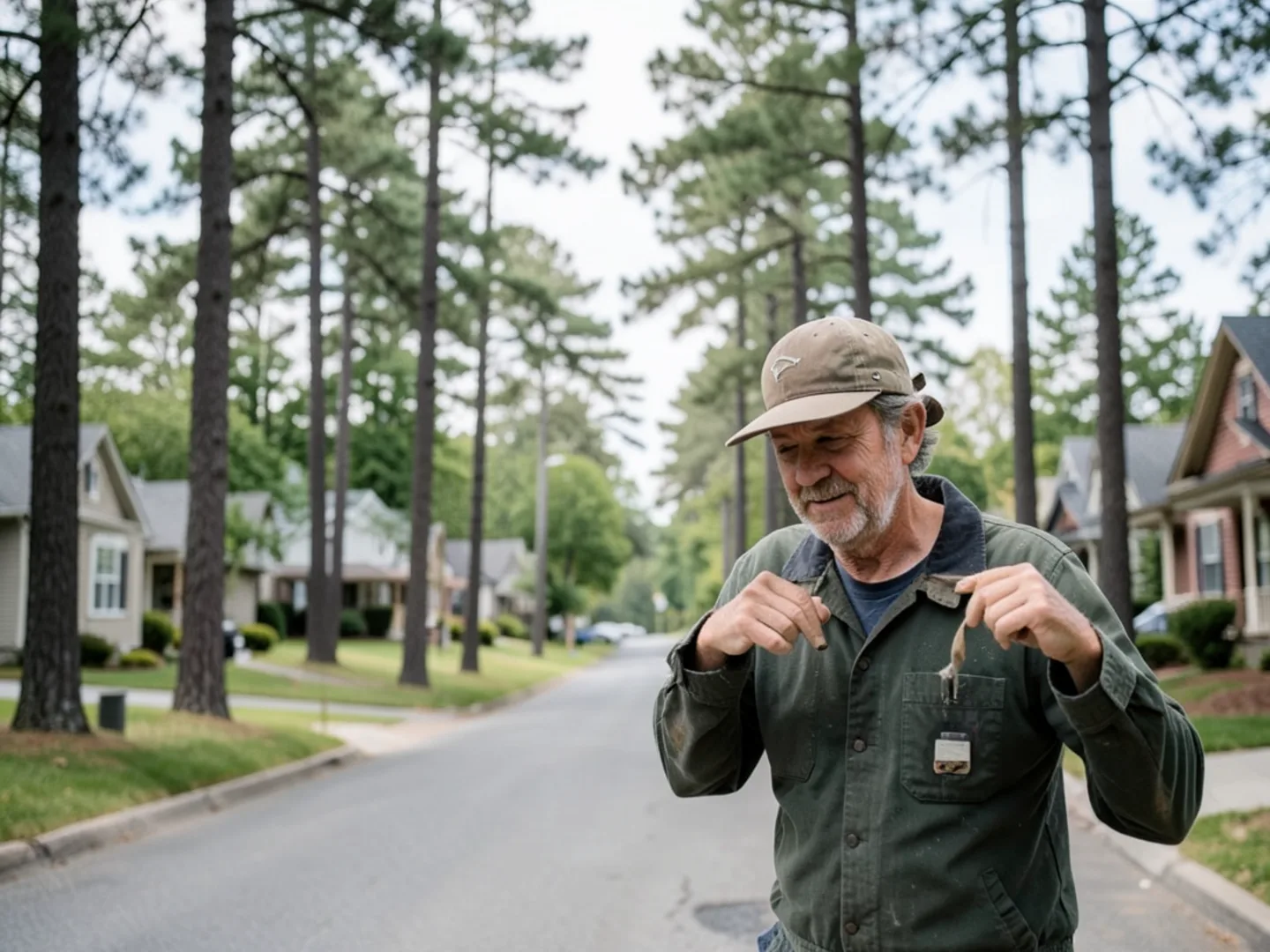 Residential neighborhood with mature trees near Swift Creek Reservoir Midlothian VA