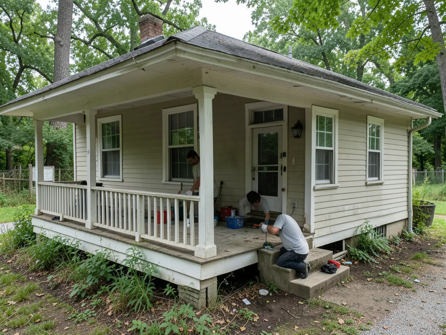 Craftsman bungalow along shaded avenue in Forest Hill Southside Richmond